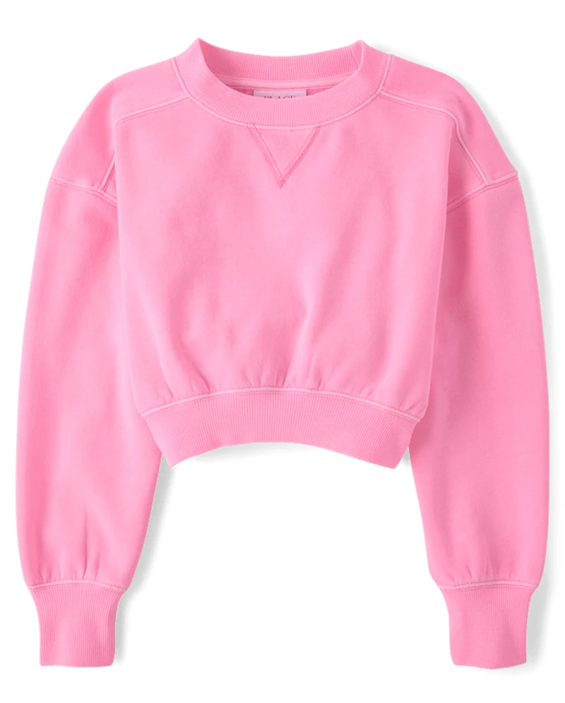 Girls Garment Dyed Premium Fleece Sweatshirt