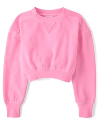 Girls Garment Dyed Premium Fleece Sweatshirt