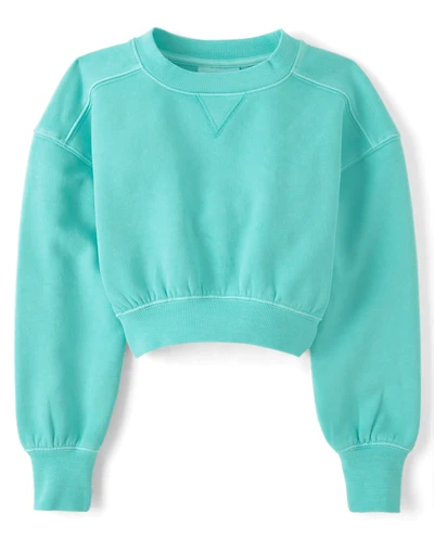 Girls Garment Dyed Premium Fleece Sweatshirt