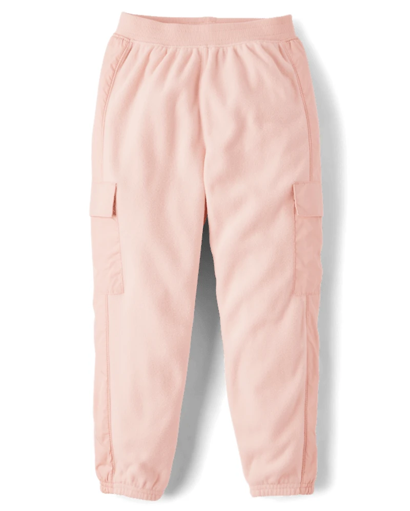 Girls Microfleece Cargo Jogger Pants