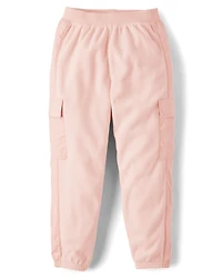 Girls Microfleece Cargo Jogger Pants
