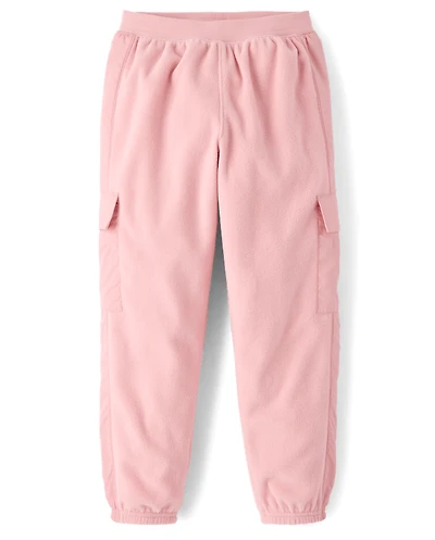 Girls Microfleece Cargo Jogger Pants
