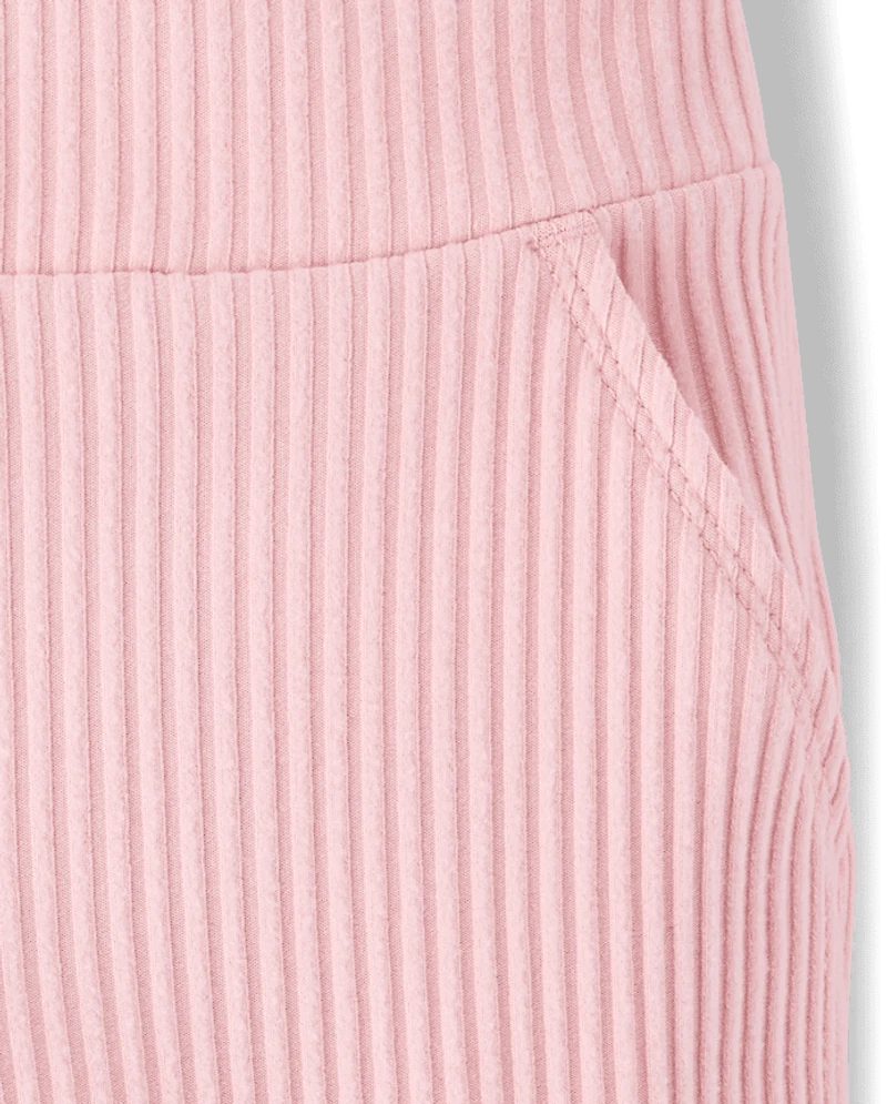 Girls Plush Rib Jogger Pants