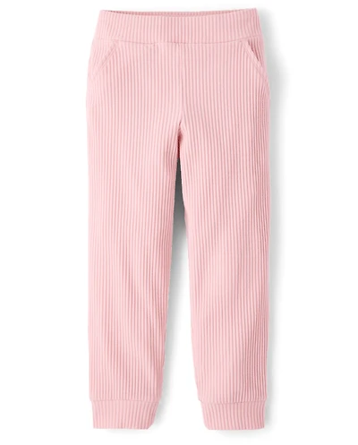 Girls Plush Rib Jogger Pants