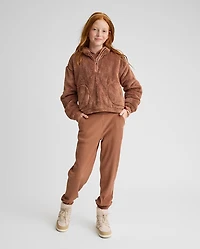 Girls Plush Rib Jogger Pants