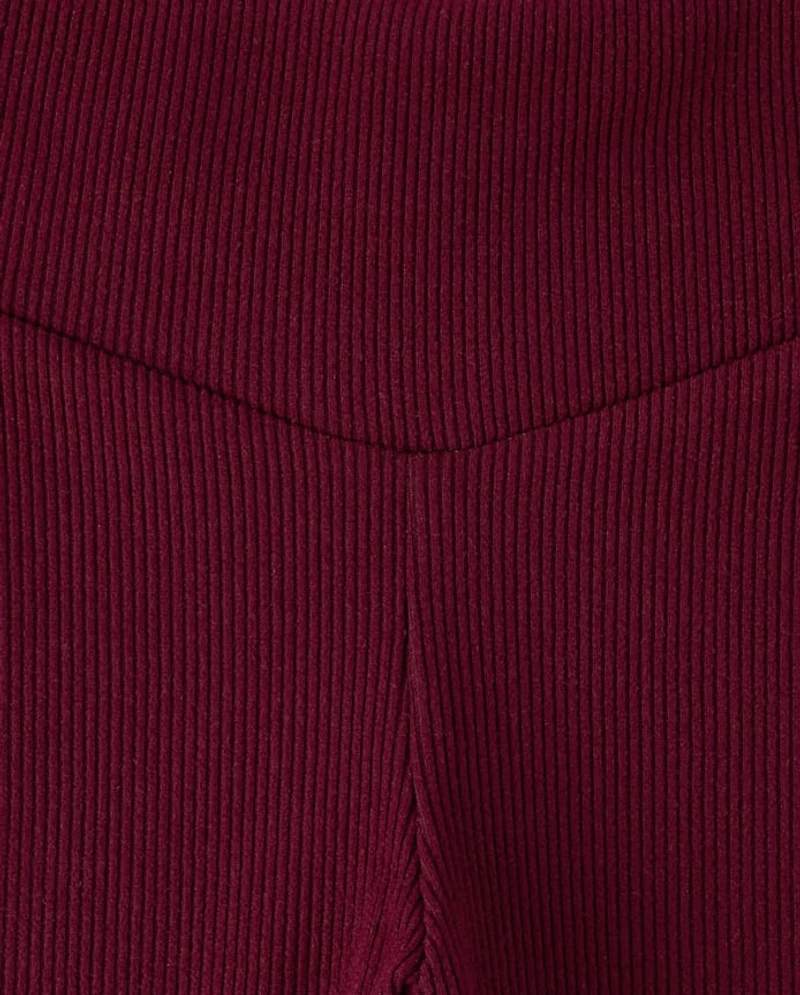 Girls Sueded Rib Flare Leggings