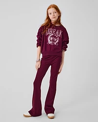 Girls Sueded Rib Flare Leggings