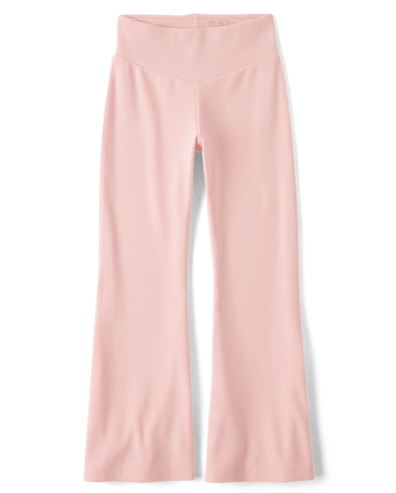 Girls Sueded Rib Flare Leggings