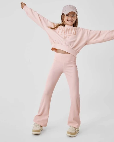 Girls Sueded Rib Flare Leggings