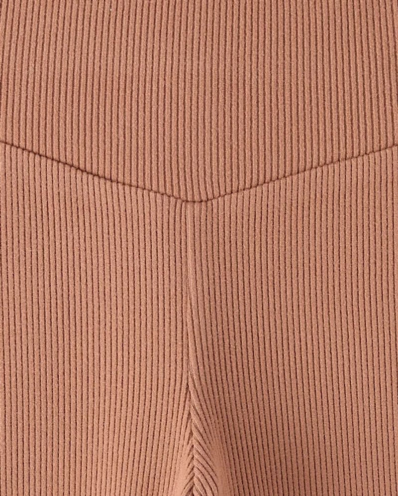 Girls Sueded Rib Flare Leggings