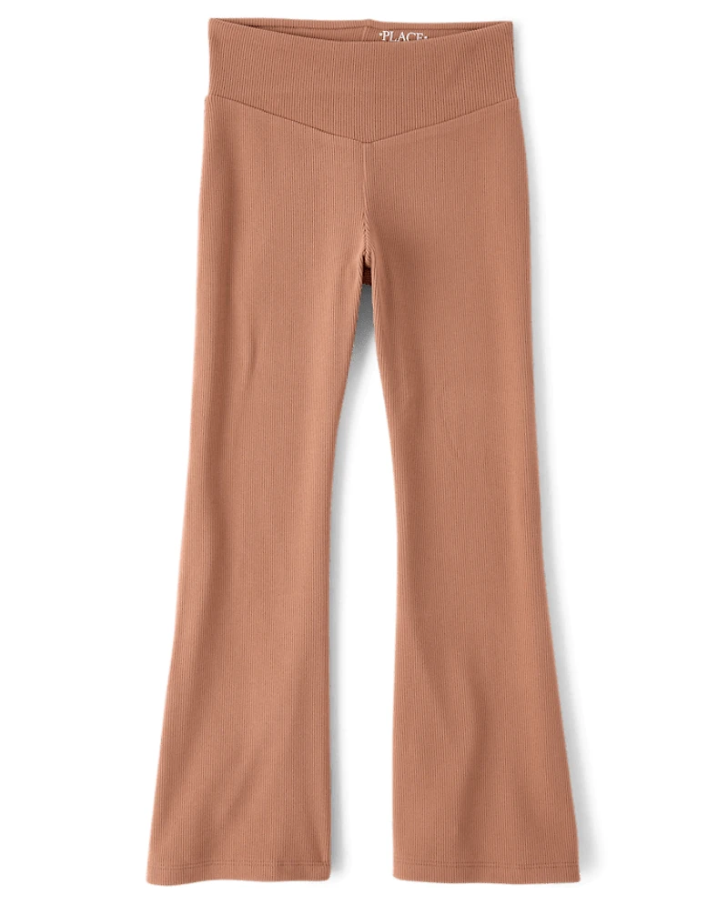 Girls Sueded Rib Flare Leggings