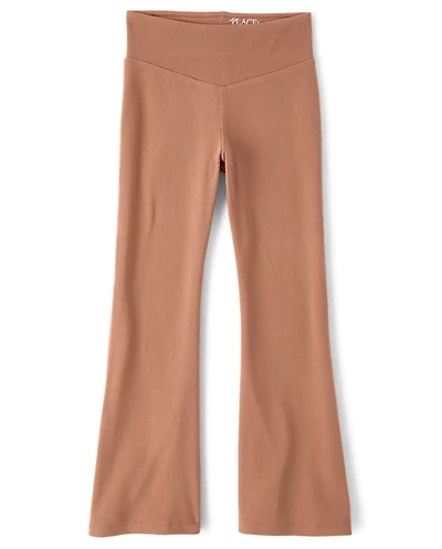 Girls Sueded Rib Flare Leggings