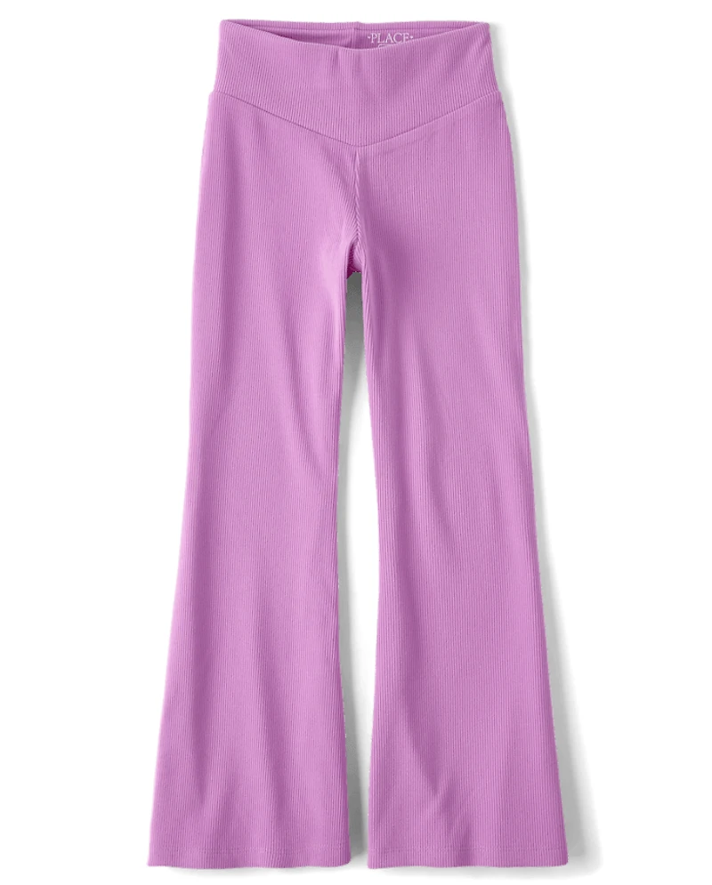 Girls Sueded Rib Flare Leggings