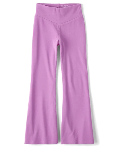 Girls Sueded Rib Flare Leggings