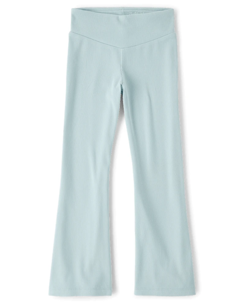 Girls Sueded Rib Flare Leggings
