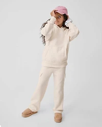 Kids Garment Dyed Premium Fleece Wide Leg Cargo Lounge Pants