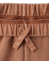 Girls Garment Dyed Premium Fleece Wide Leg Cargo Lounge Pants