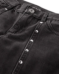Girls Studded Seam Slouchy Jeans
