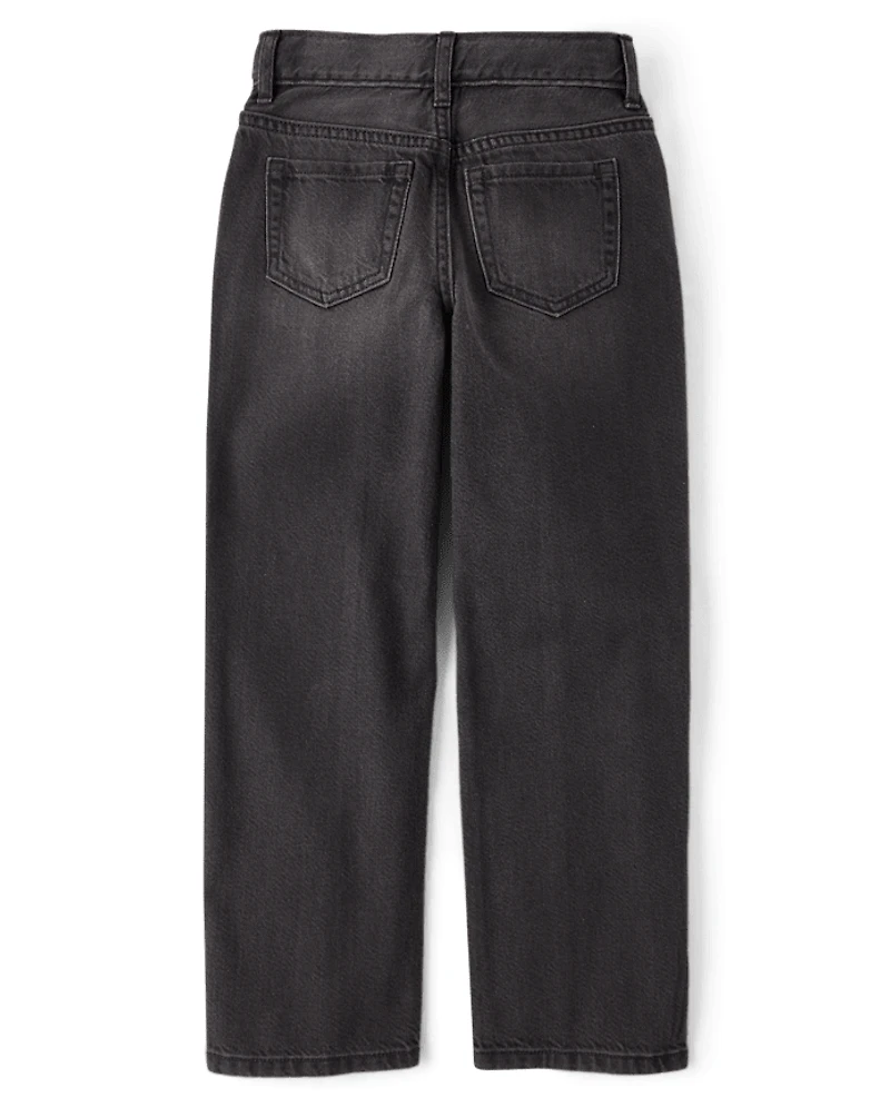 Girls Studded Seam Slouchy Jeans