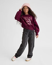 Girls Studded Seam Slouchy Jeans