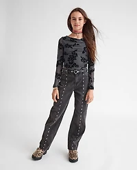 Girls Studded Seam Slouchy Jeans