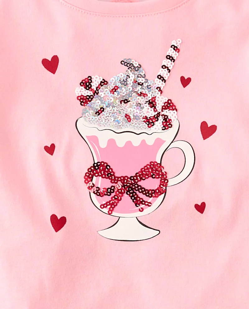 Girls Sequin Cross Back Top