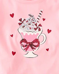 Girls Sequin Cross Back Top