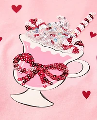 Girls Sequin Cross Back Top