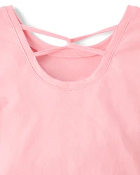 Girls Sequin Cross Back Top