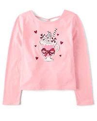 Girls Sequin Cross Back Top