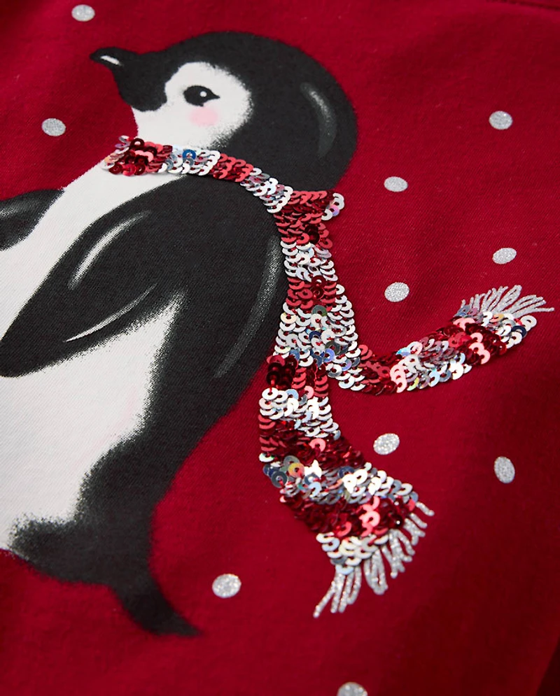 Girls Sequin Cross Back Top