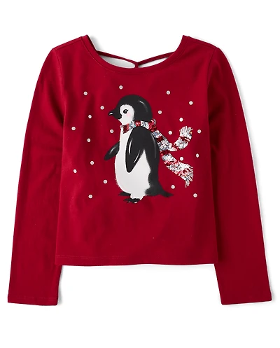 Girls Sequin Cross Back Top