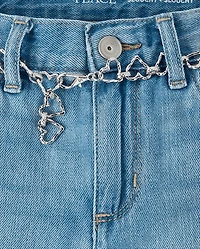 Girls Heart Belted Slouchy Jeans