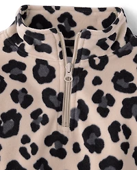 Girls Print Microfleece Half Zip Pullover
