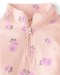 Girls Print Microfleece Half Zip Pullover