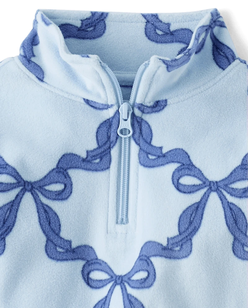 Girls Print Microfleece Half Zip Pullover