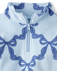 Girls Print Microfleece Half Zip Pullover