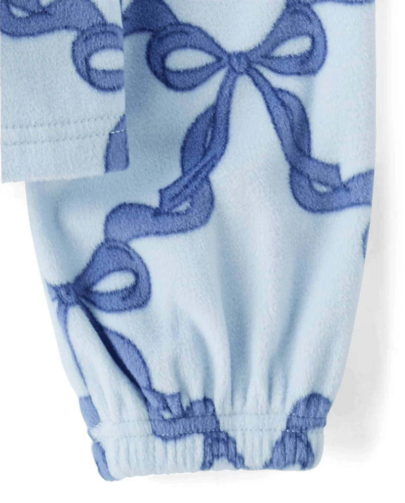 Girls Print Microfleece Half Zip Pullover