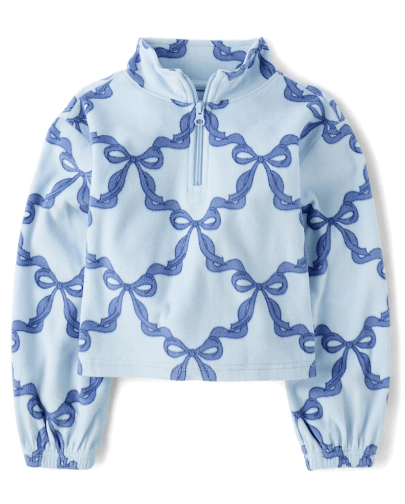 Girls Print Microfleece Half Zip Pullover