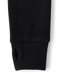 Girls Sueded Rib Henley Top