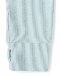 Girls Sueded Rib Henley Top