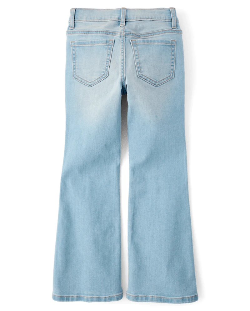 Girls Rhinestone Flare Jeans