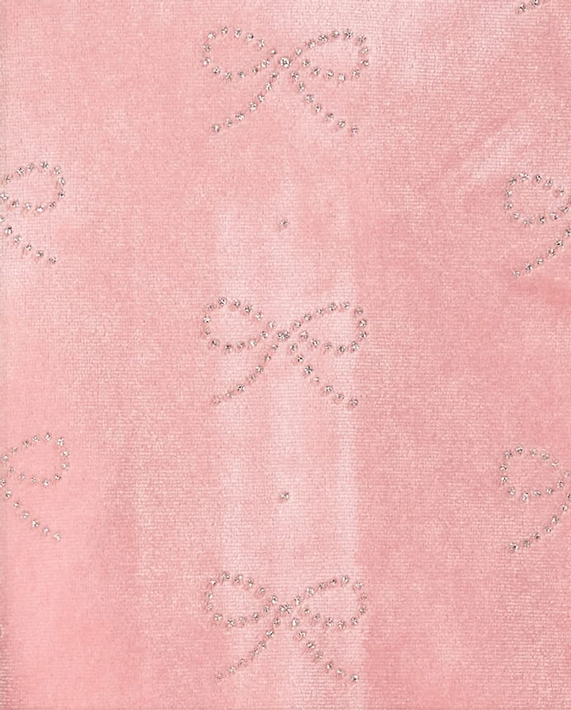 Robe en velours à nœud pailleté pour fille, coupe ajustée et évasée