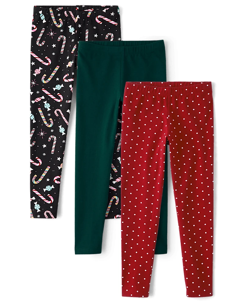 Girls Holiday Leggings 3-Pack