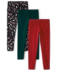 Girls Holiday Leggings 3-Pack
