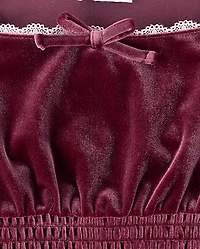 Girls Smocked Velour 2-Piece Outfit Set