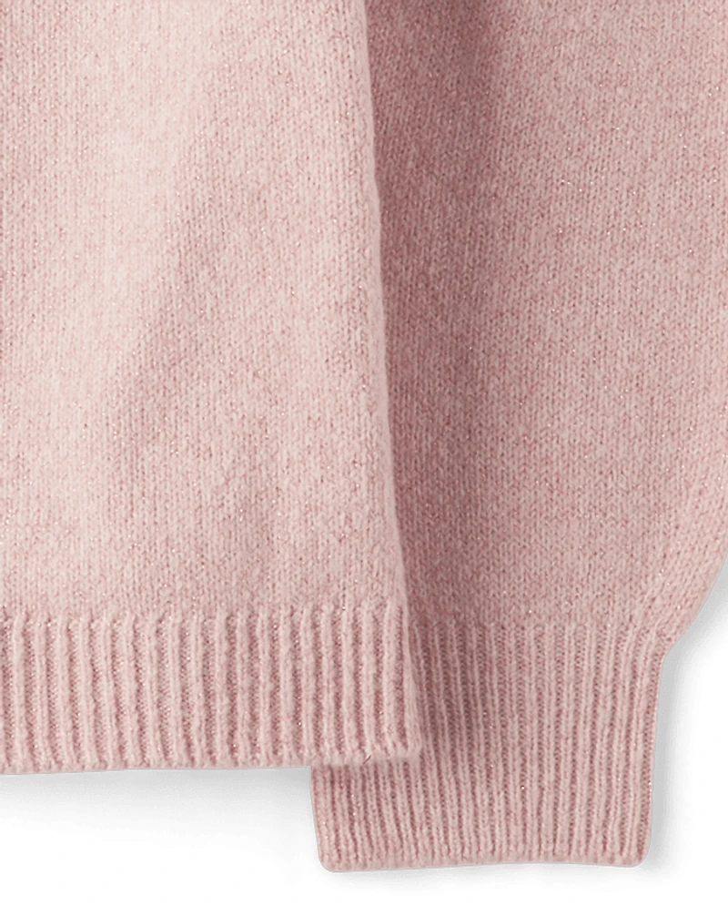 Girls Sequin Bow Sweater