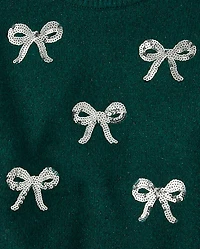 Girls Sequin Bow Sweater