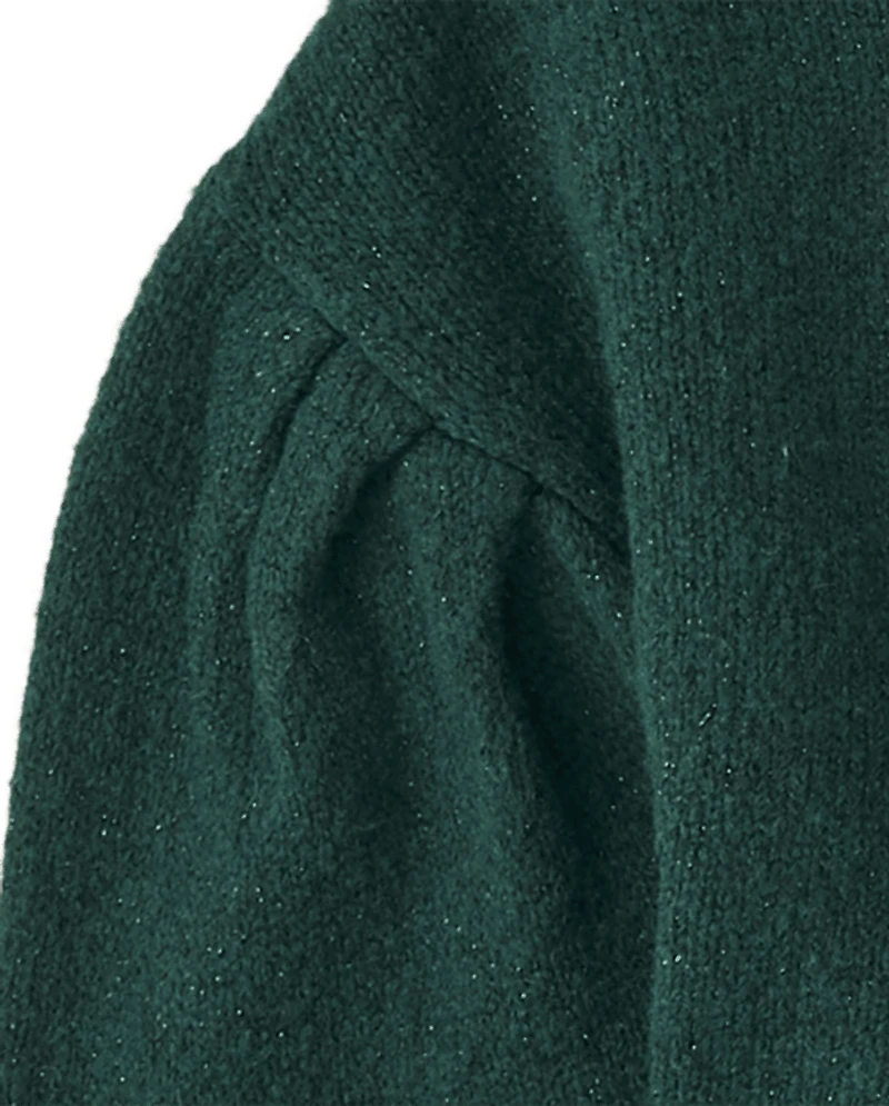 Pull à nœud et paillettes pour fille