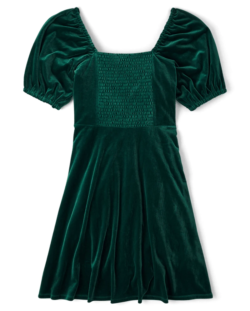 Womens Matching Family Velour A-Line Dress